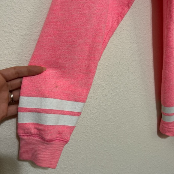 Victoria's Secret PINK Neon Hot Pink Varsity Crewneck Spirit Jersey Pullover - Picture 8 of 8